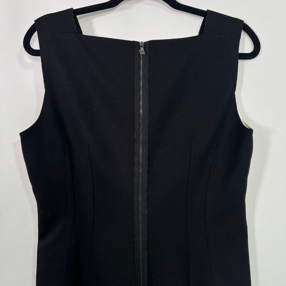 T. Tahari Women's Dress Sheath Knitted Square Neck Black Green, Sz 12 - Picture 6 of 16